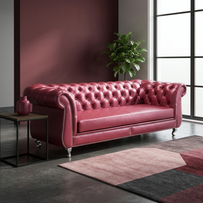 Canapé Chesterfield 4 places canapés de luxe en cuir canapé salon