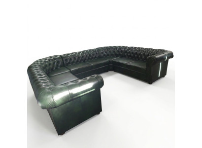 Canapé d'angle Chesterfield en forme de U Canapé en cuir Canapés d'angle Canapé en cuir Moderne nouveau
