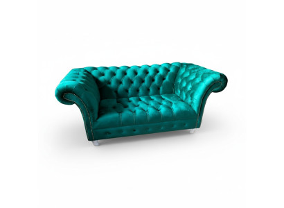 Chesterfield Canapé De Luxe 2 Places Canapé En Tissu Bleu Canapés Verts