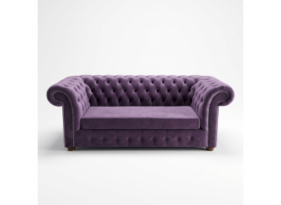 Canapé Chesterfield Trois places Canapé Canapés Tissu Couleur Pourpre Velours
