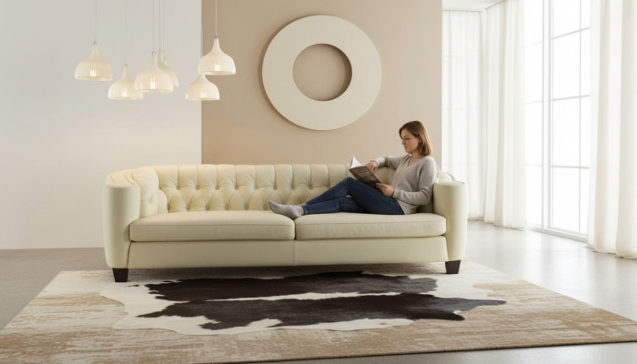 Canapé Chesterfield 4 places en cuir synthétique blanc canapés modernes de luxe