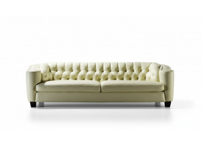 Canapé Chesterfield 4 places en cuir synthétique blanc canapés modernes de luxe