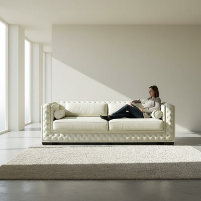 Canapé en cuir Chesterfield 3 places Canapés Canapés Chesterfield en cuir