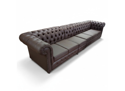 Chesterfield Grand Canapé Canapés Canapé en Cuir xxl Grands Canapés Marron Canapé 6 Places