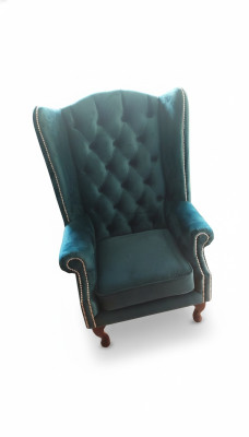 Fauteuil Chesterfield à ailes en velours, fauteuil de luxe mono-place, canapés et canapé