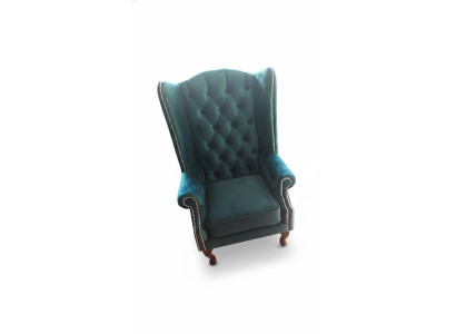 Fauteuil Chesterfield à ailes en velours, fauteuil de luxe mono-place, canapés et canapé