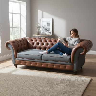 Canapé 3 places Design Chesterfield Canapés Trois Places Sofas