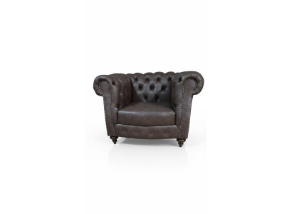 Canapé Chesterfield Fauteuil 1 Place en Cuir Siège Lounge Luxueux Single Seater