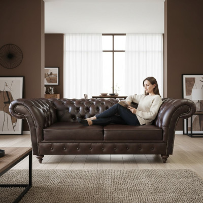Canapé Chesterfield 3 places Siège Canapé de luxe Trois places 230cm