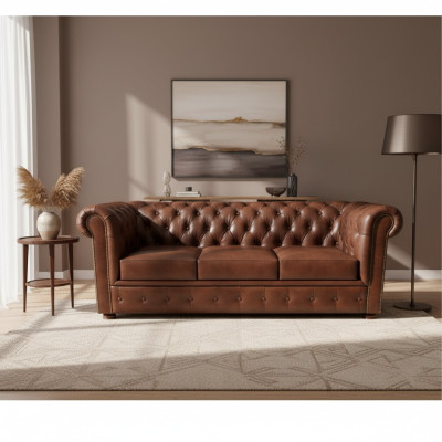 Canapé Chesterfield de luxe 3 places Canapés Canapés 230cm Tissu