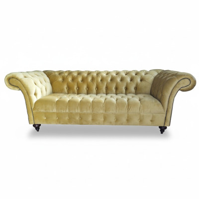 Canapé de luxe Trois places Design Chesterfield Canapés en textile Modernes