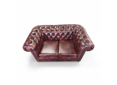 Canapé Chesterfield 2 places en cuir Lounge Canapés Canapés Marron Moderne
