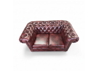 Canapé Chesterfield 2 places en cuir Lounge Canapés Canapés Marron Moderne