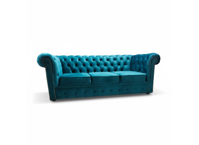 Canapé Chesterfield 3 places Canapés en tissu bleu Canapés modernes