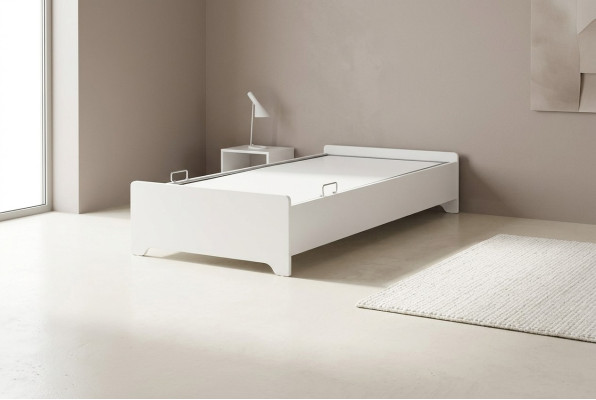 Lit Blanc Chambre d'enfant Chambre d'enfant Lits Bois Lit en bois 100x200cm