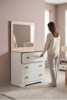 Commode avec miroir Console Table Meubles Blanc moderne dans la chambre