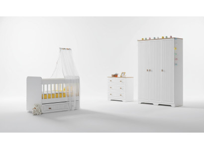 Chambre bébé complète Armoire Lit Chambre d'enfants Commode Bébé 3 pièces.