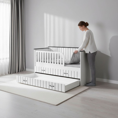 Conception de meubles modernes. Lits d'enfants blancs Lit de chambre d'enfants neuf