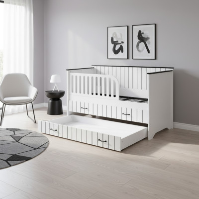 Conception de meubles modernes. Lits d'enfants blancs Lit de chambre d'enfants neuf
