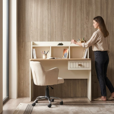Secrétaire bureau Tableau 110x60x120 Bureaux Tables Mobilier Bois Ordinateur
