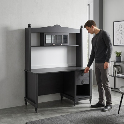 Bureau Secrétaire Table 130x60x163 Bureaux Tables Meubles Bois Ordinateur