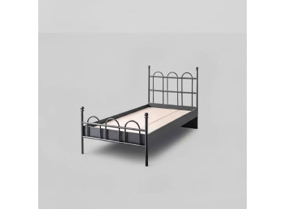 Lit classique en métal noir Lit Cadre Chambre des jeunes Noir
