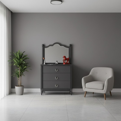 Commode avec miroir moderne noir avec tiroirs Commode avec chambre