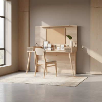 Secrétaire bureau Table 130x60x152 Bureaux Tables Mobilier Bois Ordinateur