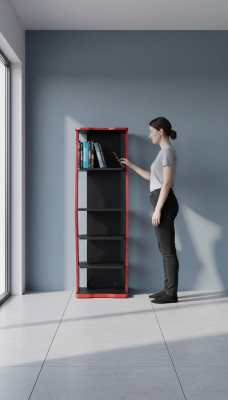 Étagère Armoire Bibliothèque Armoires Meubles Polyvalents Marron 164x40x34