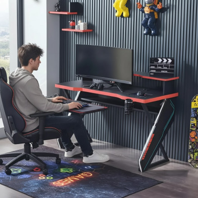 Moderne Tische Schreibtisch Kinderschreibtisch Schwarzer Gamer Computertisch