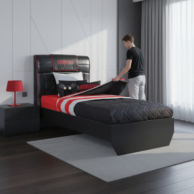 Lits design Lit pour enfants Lit pour jeunes Meubles en bois avec doux 120x200cm
