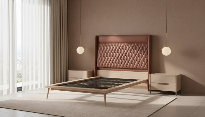 Lits design Lit pour enfants Lit de chambre de jeunes Lit en bois rembourré 120x200cm