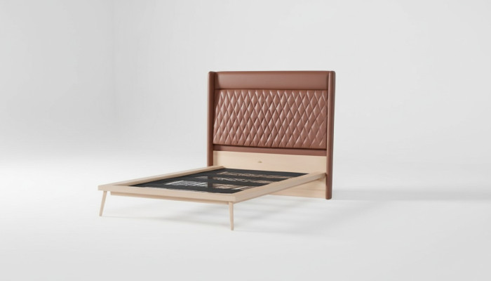 Lits design Lit pour enfants Lit de chambre de jeunes Lit en bois rembourré 120x200cm