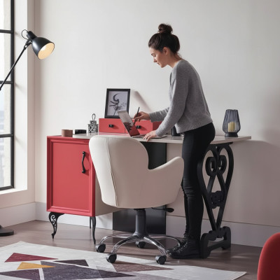 Secrétaire Bureau Table 130x32x58 Bureaux Tables Meubles Bois Ordinateur