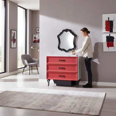 Classique Commode Buffet Armoire Commodes Chambre Rouge Bois