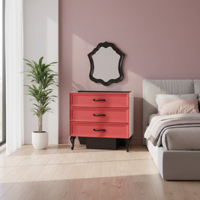 Classique Commode Buffet Armoire Commodes Chambre Rouge Bois