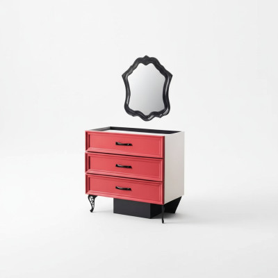 Classique Commode Buffet Armoire Commodes Chambre Rouge Bois