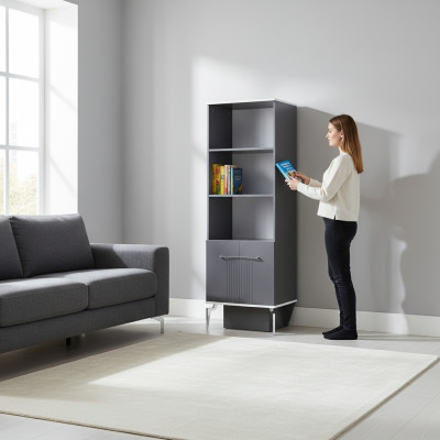 Étagère Armoire Bibliothèque Armoires Meuble Polyvalent Marron 170x55x48