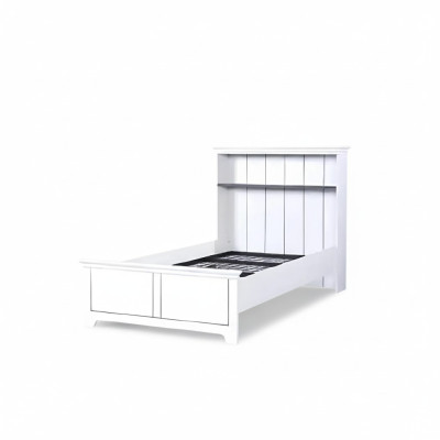 Lit en bois Design de chambre à coucher Mobilier de luxe Chambre de jeunes Blanc Classique
