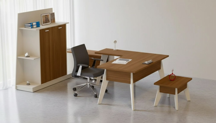 Bureau d'angle Table Armoire Tiroir Table basse Armoire Mobilier Bureau 3 pièces.