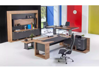 Bureau Mobilier de bureau Bureau d'angle Table basse Classeur Ensemble de 3 pièces.