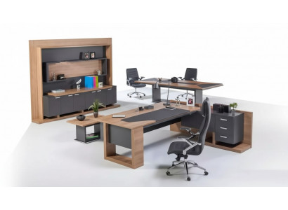 Bureau Mobilier de bureau Bureau d'angle Table basse Classeur Ensemble de 3 pièces.