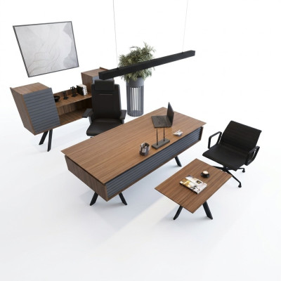 Ensemble de bureau élégant et de haute qualité dans un style moderne fabriqué en bois robuste.