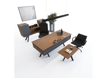 Ensemble de bureau élégant et de haute qualité dans un style moderne fabriqué en bois robuste.