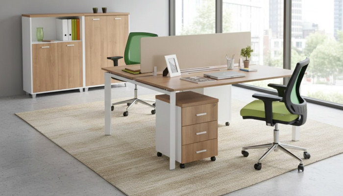 Salle d'étude moderne Table de bureau Meubles de bureau Tables en bois Meubles de luxe Brun