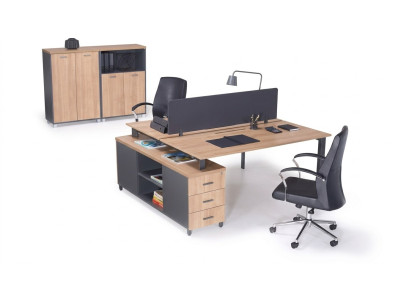Bureau 6 tiroirs Mobilier de bureau moderne Table en bois de luxe
