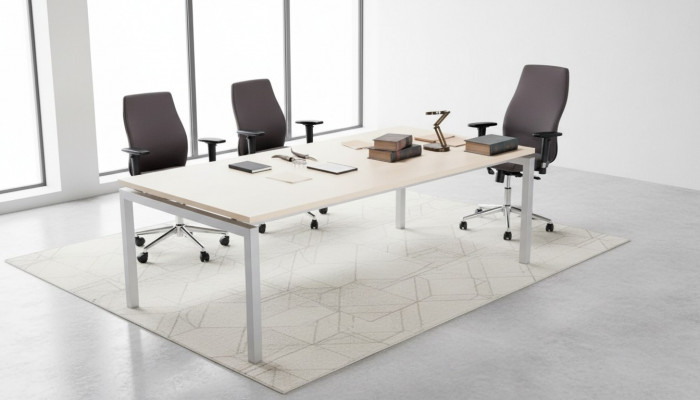 Table de conférence blanche Mobilier de bureau de luxe Tables de réunion Mobilier en bois