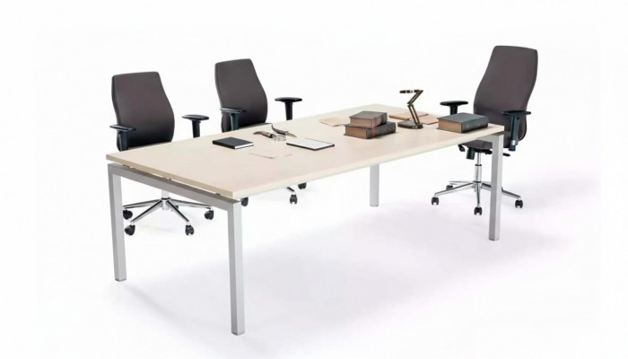 Table de conférence blanche Mobilier de bureau de luxe Tables de réunion Mobilier en bois