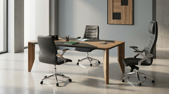 Table de conférence Mobilier de bureau Aménagement de bureau Bureau avec bureau 220x100 cm Table de conférence