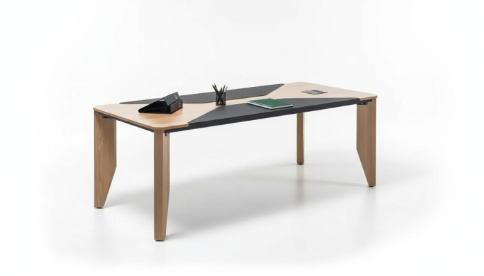 Table de conférence Mobilier de bureau Aménagement de bureau Bureau avec bureau 220x100 cm Table de conférence